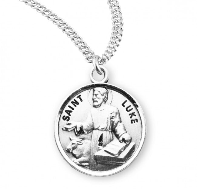 HMH Religious St Luke the Apostle Round Sterling Silver Medal