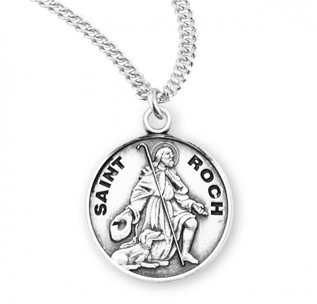 HMH Religious St Roch Round Sterling Silver Medal