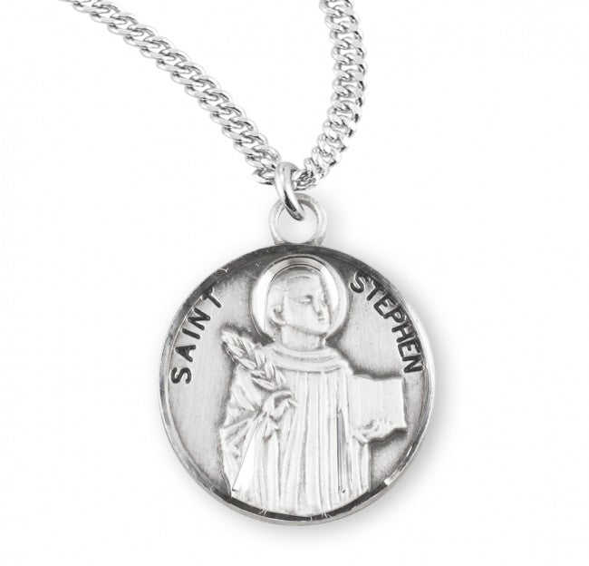 HMH Religious St Stephen Round Sterling Silver Medal