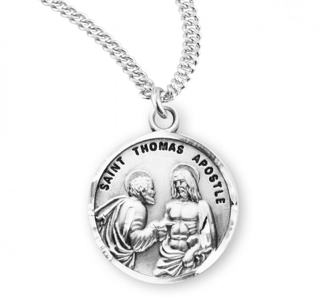 HMH Religious St Thomas the Apostle Round Sterling Silver Medal