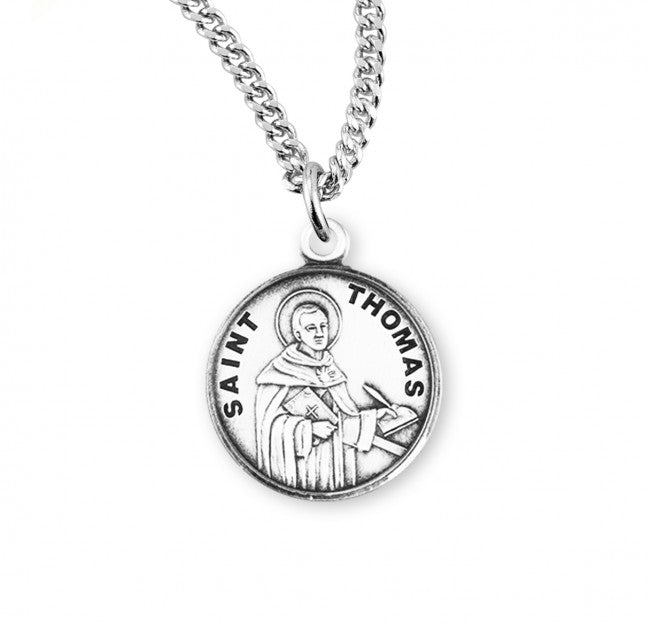 HMH Religious St Thomas Aquinas Round Sterling Silver Medal