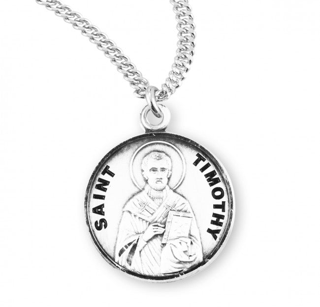 HMH Religious St Timothy Round Sterling Silver Medal