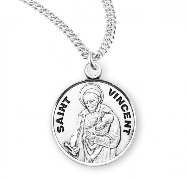 HMH Religious St Vincent de Paul Round Sterling Silver Medal