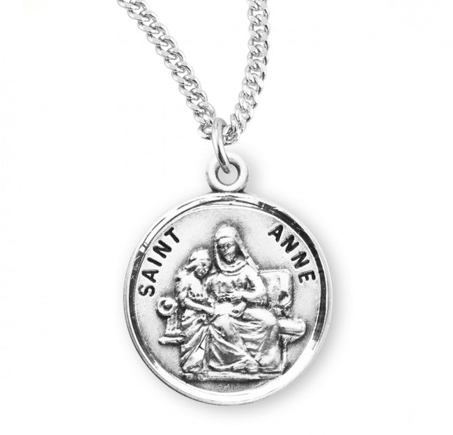 HMH Religious St Anne Round Sterling Silver Medal