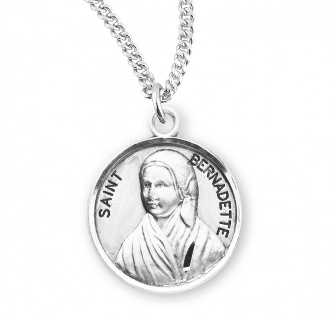 HMH Religious St Bernadette Round Sterling Silver Medal