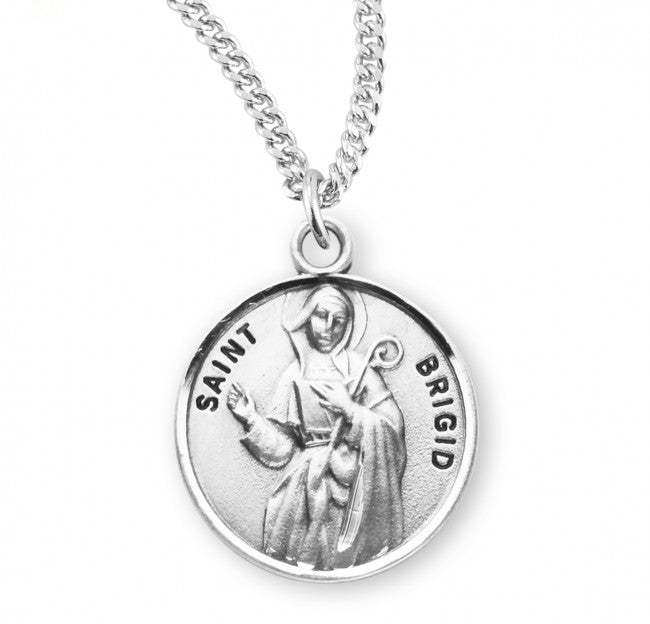 HMH Religious St Brigid Round Sterling Silver Medal