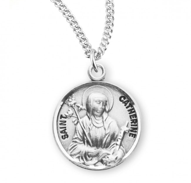 HMH Religious St Catherine of Siena Round Sterling Silver Medal