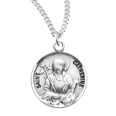 St. Catherine of Siena sterling silver medal with 18" chain, HMH Religious