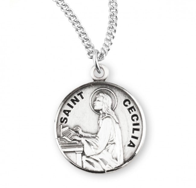 HMH Religious St Cecilia Round Sterling Silver Medal