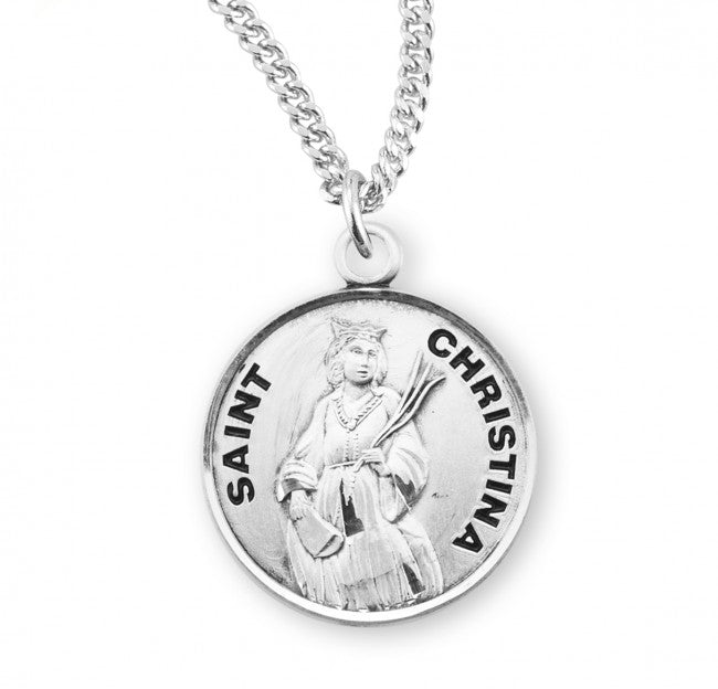 HMH Religious St Christina Round Sterling Silver Medal