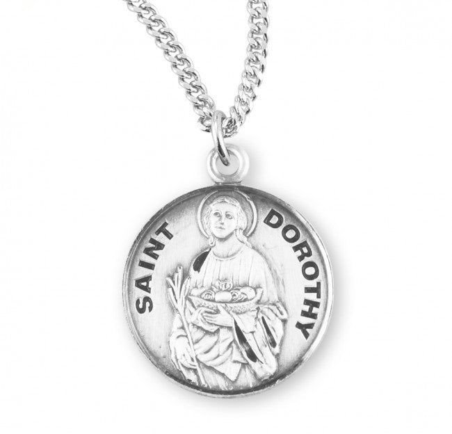 HMH Religious St Dorothy Round Sterling Silver Medal