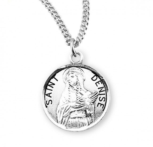 HMH Religious St Denise Round Sterling Silver Medal