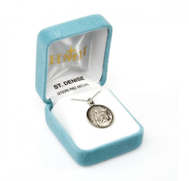 HMH Religious St Denise Round Sterling Silver Medal