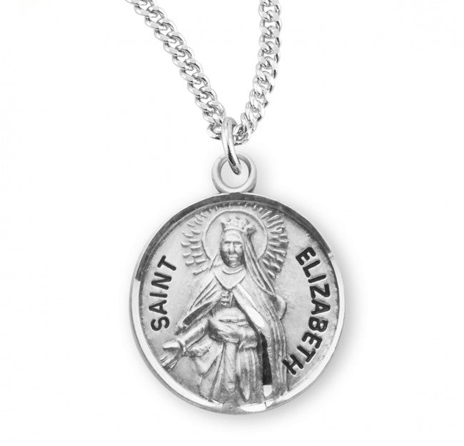 HMH Religious St Elizabeth of Hungary Round Sterling Silver Medal