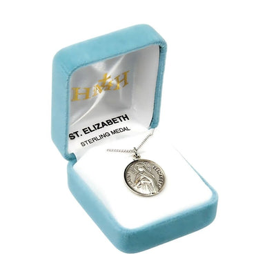 St. Elizabeth of Hungary sterling silver medal with 18" Chain in gift box, HMH Religious