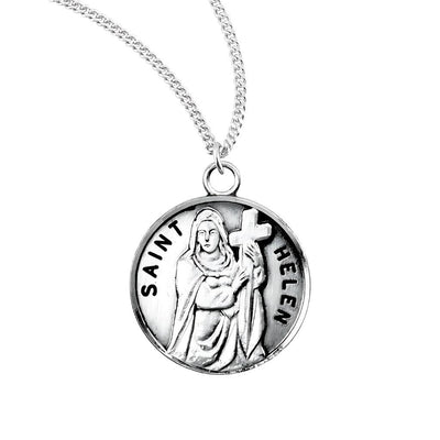 St. Helen sterling silver medal with 18" chain, HMH Religious