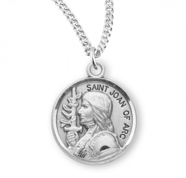 HMH Religious St Joan of Arc Round Sterling Silver Medal