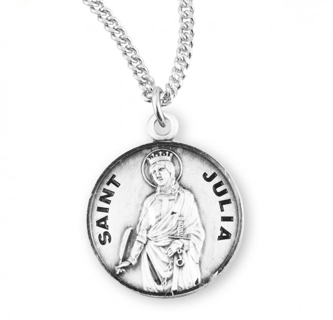 HMH Religious St Julia of Corsica Round Sterling Silver Medal