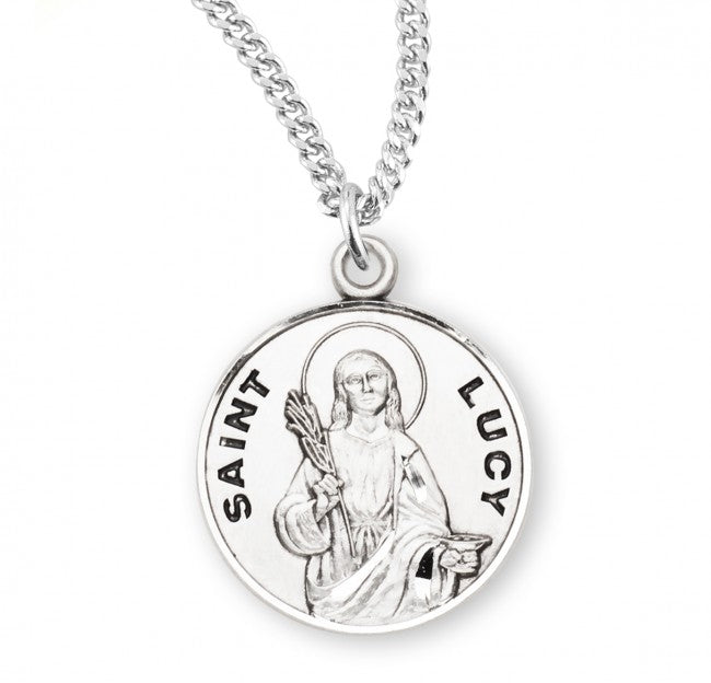 HMH Religious St Lucy Round Sterling Silver Medal