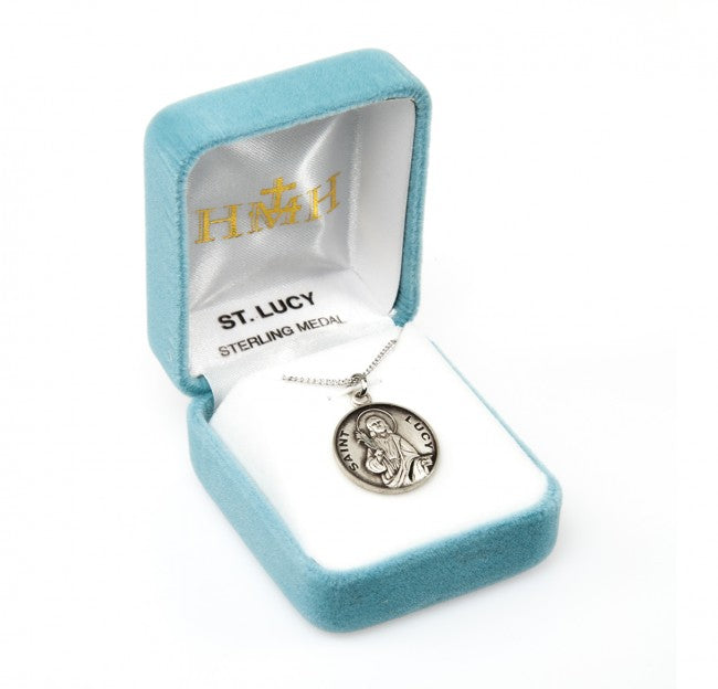 HMH Religious St Lucy Round Sterling Silver Medal