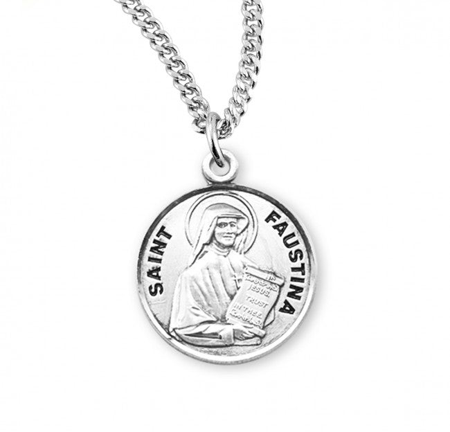 HMH Religious St Maria Faustina Round Sterling Silver Medal