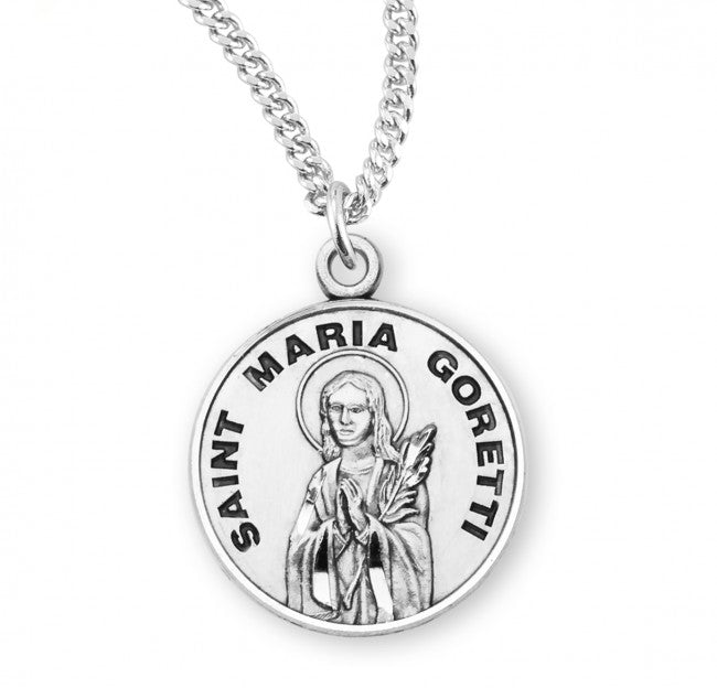 HMH Religious St Maria Goretti Round Sterling Silver Medal