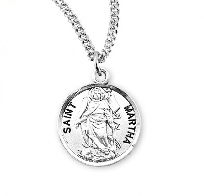 HMH Religious St Martha Round Sterling Silver Medal