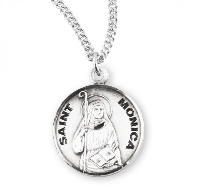 HMH Religious St Monica Round Sterling Silver Medal