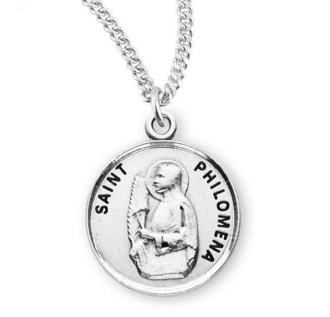 HMH Religious St Philomena Round Sterling Silver Medal