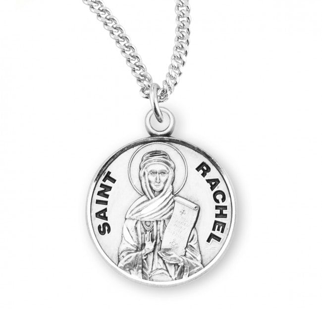 HMH Religious St Rachel Round Sterling Silver Medal