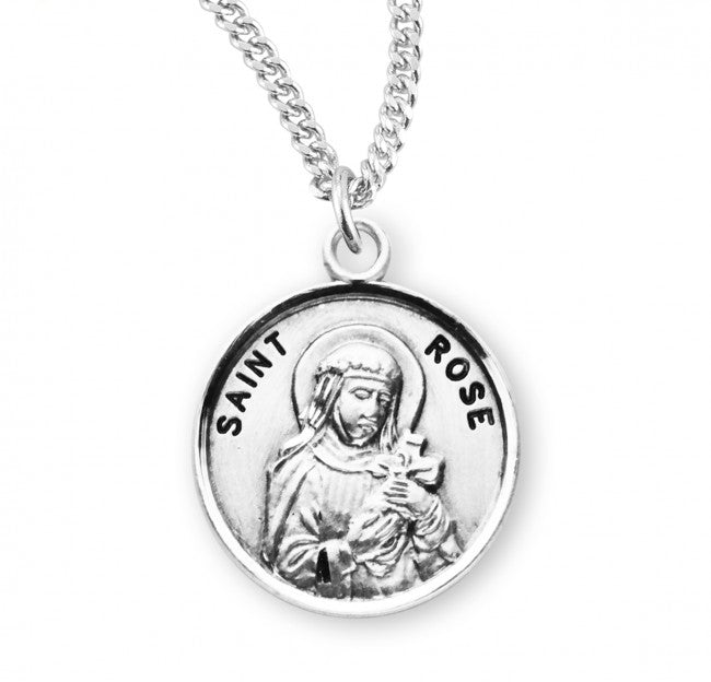 HMH Religious St Rose Round Sterling Silver Medal