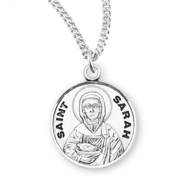 HMH Religious St Sarah Round Sterling Silver Medal