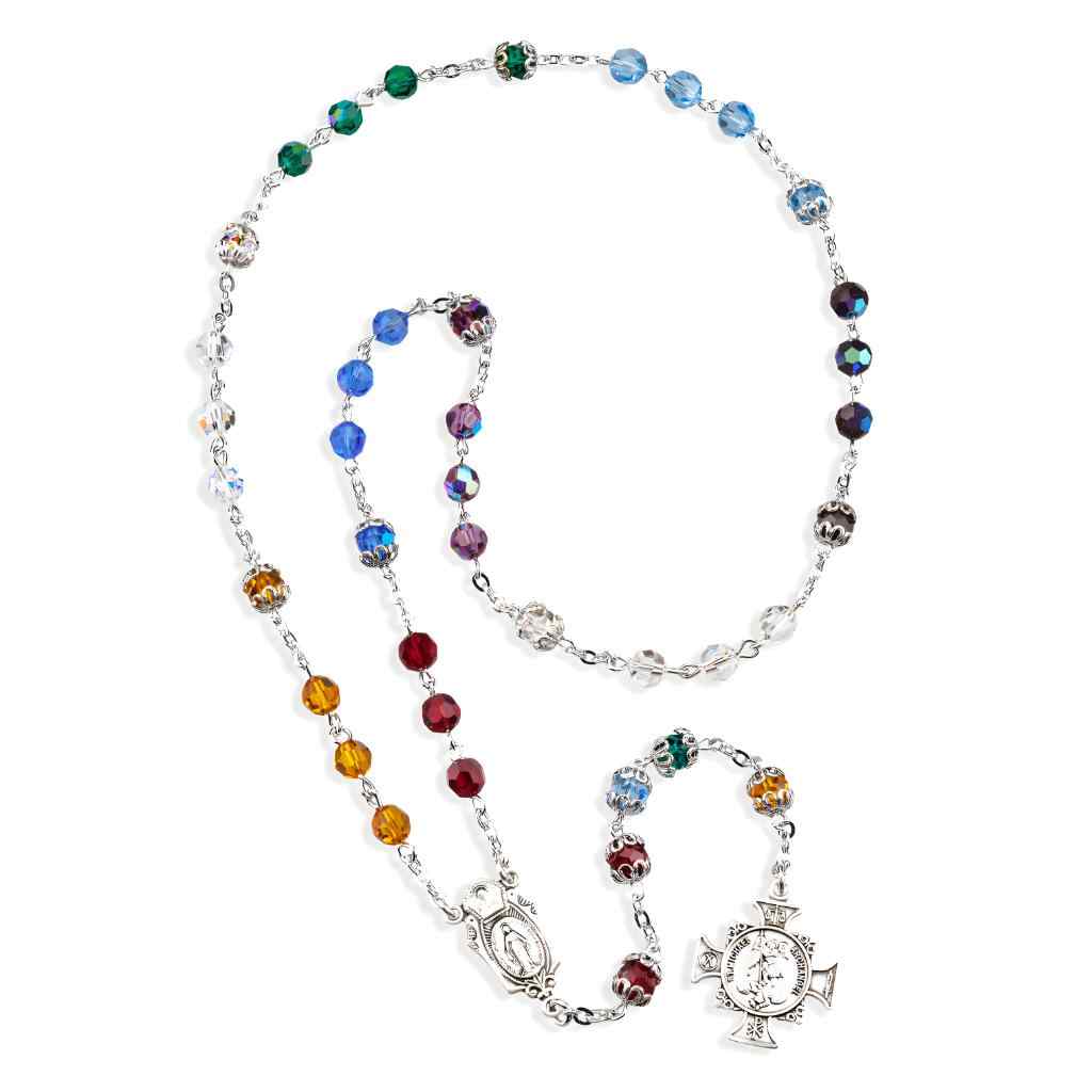 Sterling Silver Crystal St Michael Archangel Crystal Bead Chaplet, HMH Religious (view 1)