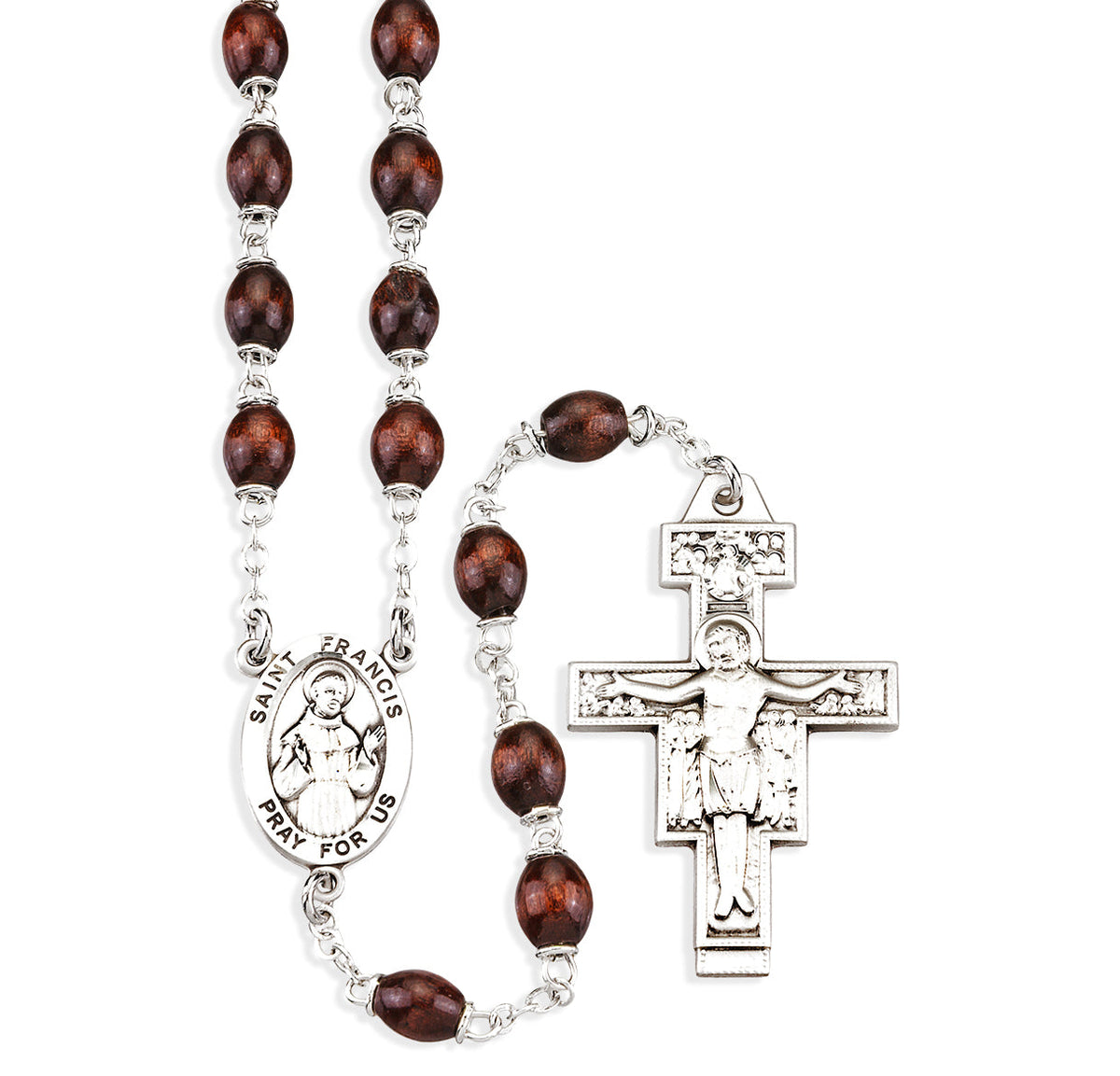 Franciscan Crown St Francis 7 Decade Wood Rosary