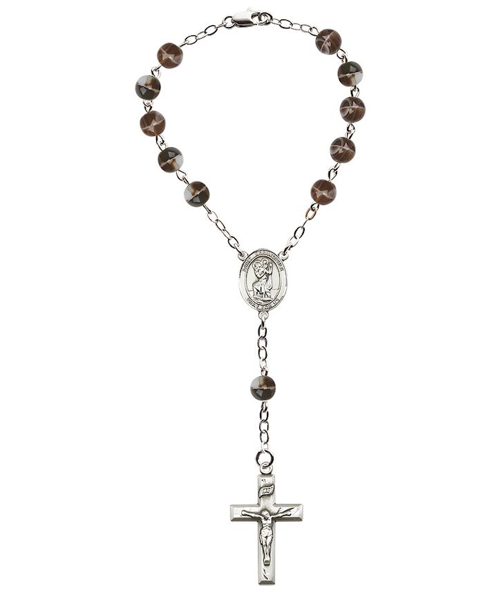 Bliss Manufacturing One Decade 7mm Brown S Christopher Auto Rosary