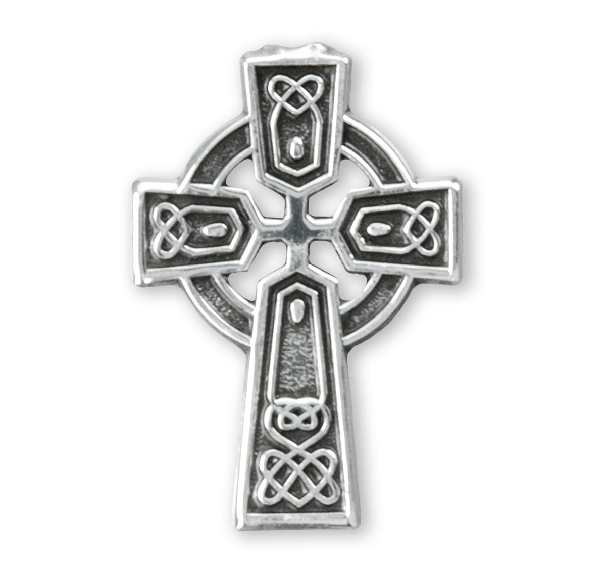 HMH Religious Irish Celtic Cross Sterling Silver Lapel Pin w/Deluxe Screw