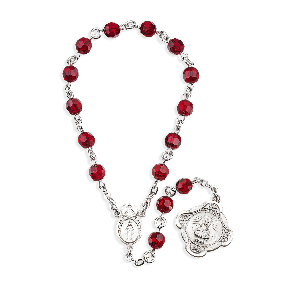 HMH Religious Ruby Crystal Infant Jesus of Prague Chaplet