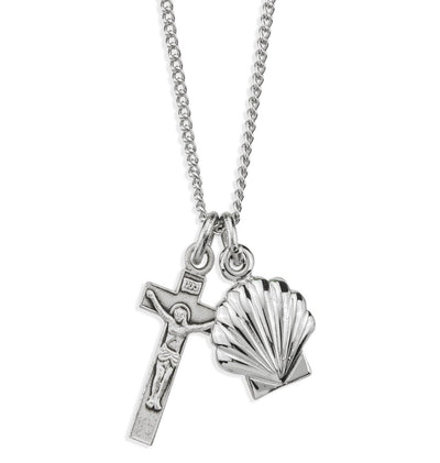 Baptismal Shell and Crucifix Necklace, HMH Religious