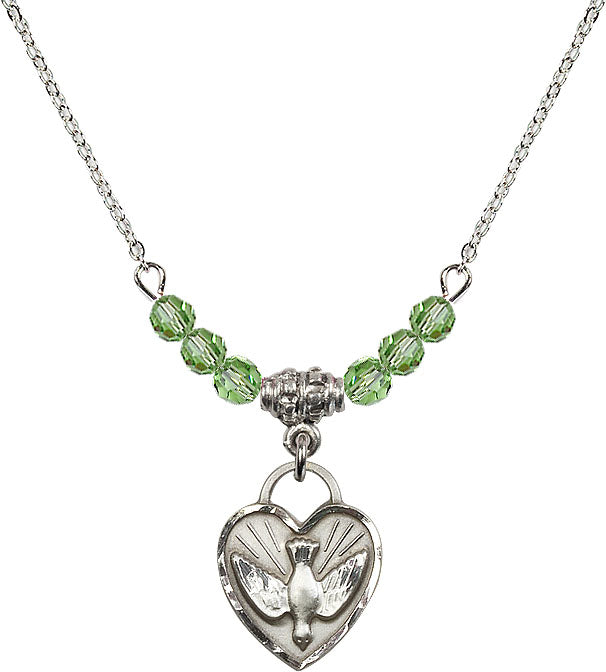 Bliss Sterling Silver Confirmation Heart Beaded Necklace