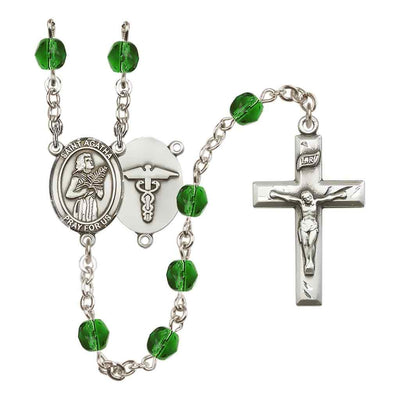 St. Agatha Nurse Birthstone Rosary in Emerald, Bliss Manufacturing