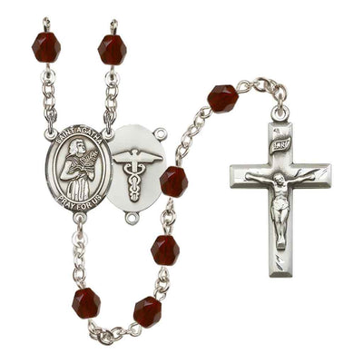 St. Agatha Nurse Birthstone Rosary in Garnet, Bliss Manufacturing