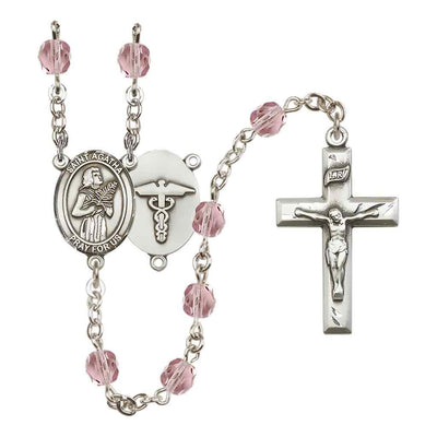 St. Agatha Nurse Birthstone Rosary in Light Amethyst, Bliss Manufacturing