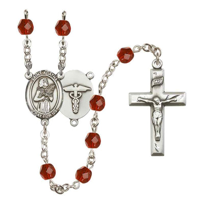 St. Agatha Nurse Birthstone Rosary in Ruby, Bliss Manufacturing