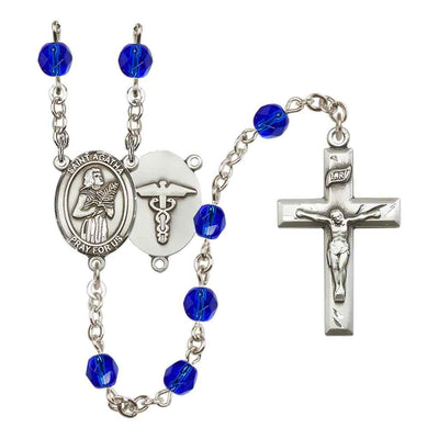 St. Agatha Nurse Birthstone Rosary in Sapphire, Bliss Manufacturing