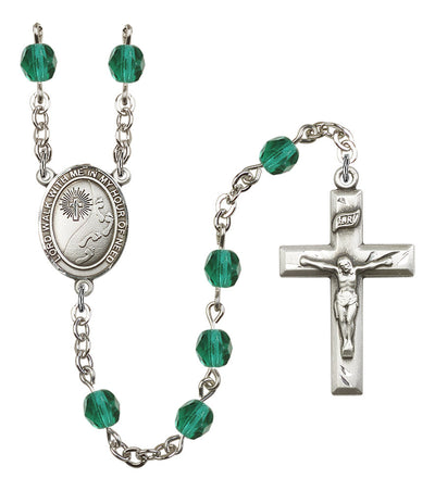 Footprints Silver-plated 6mm Austrian Crystal Rosary with ZirconBeads, Bliss Manufacturing